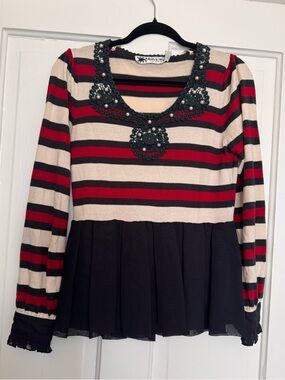 Cute sweater peplum top